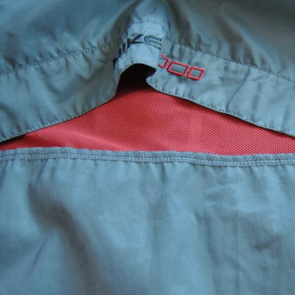 Large Vintage Nike Rain Jacket with Hideaway Hoodie Gray Red - Picture 9 of 14